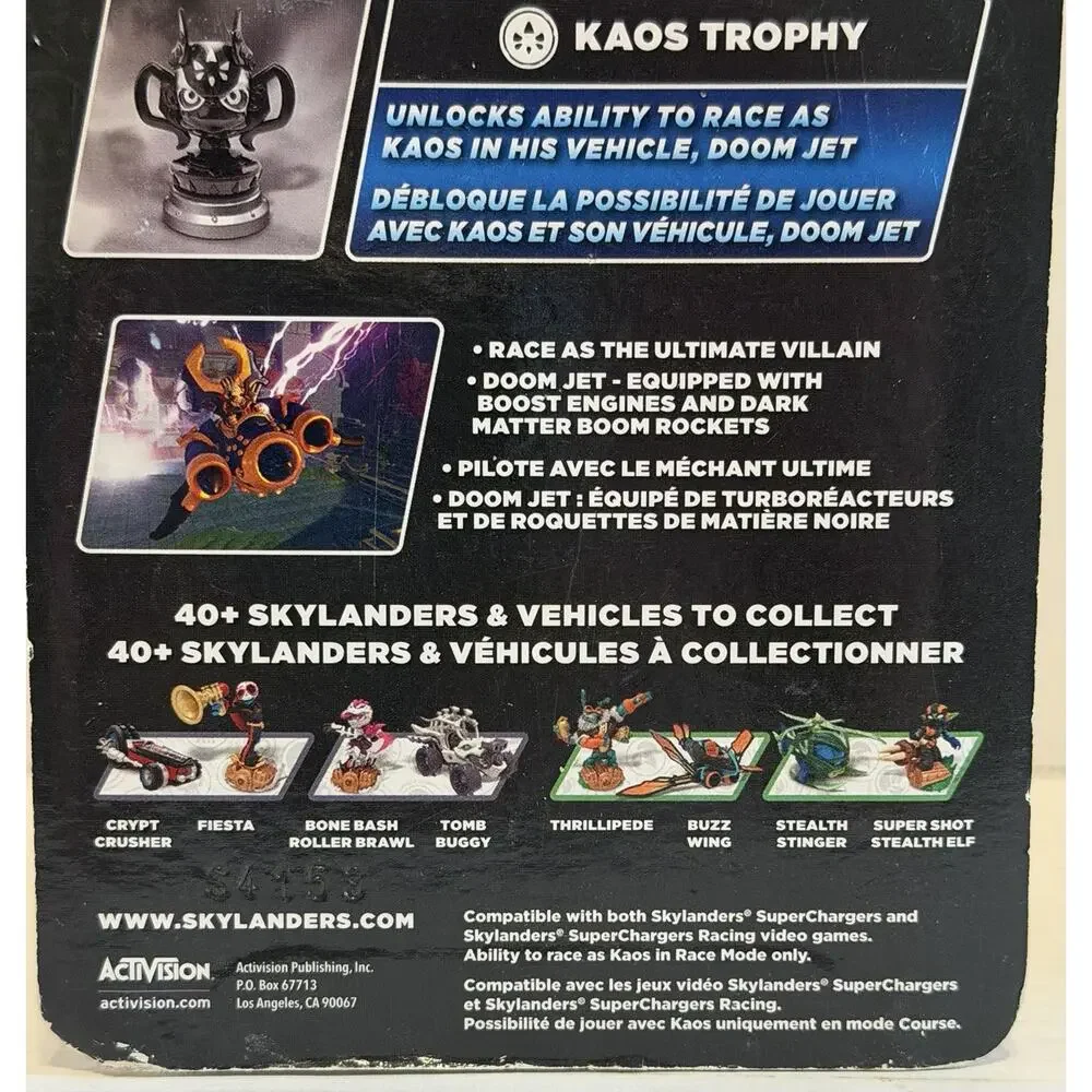Skylanders Superchargers Kaos Trophy NEW